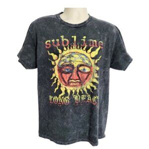 SUBLIME Faded Black Short Sleeve Graphic Sun Band T-Shirt - Men's L